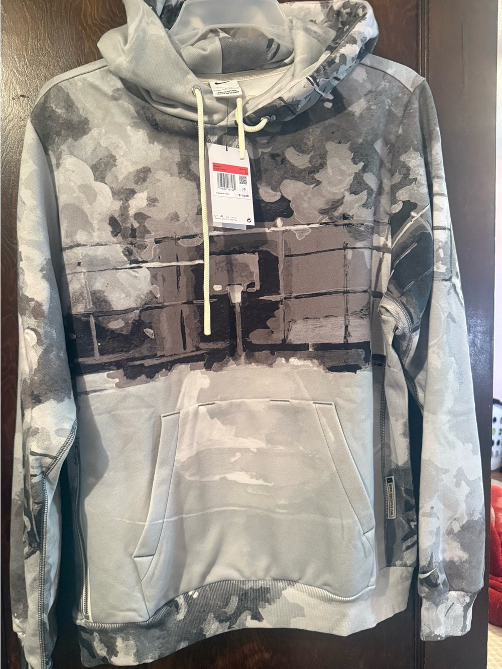 Nike Gray Camouflage Crewneck Hoodie Sweater